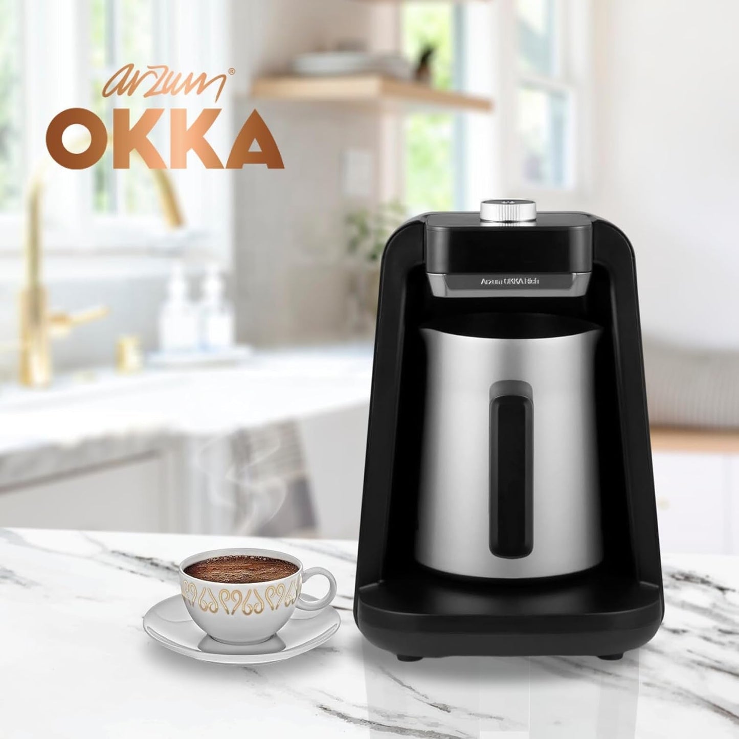 TURKS KOFFIEMACHINE Arzum OKKA RICH SPIN PRO (chroom)
