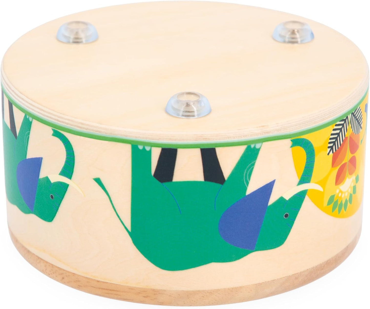 Janod - Gioia Drum - FSC houten trommel + trommel - Rollenspel en vroege muzikale educatie - Aquarel - Vanaf 18 maanden, J07650 Bebe Toys Naty Shop