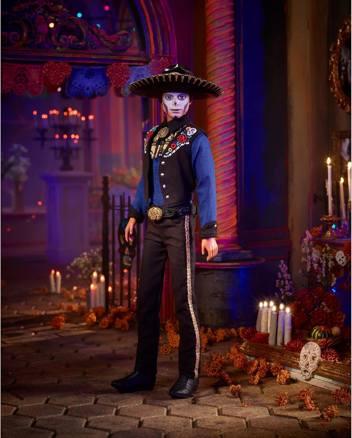 Ken Barbie 2022 Día De Muertos pop met shirt, vest en sombrero, Calavera Face Paint, cadeau voor verzamelaars
