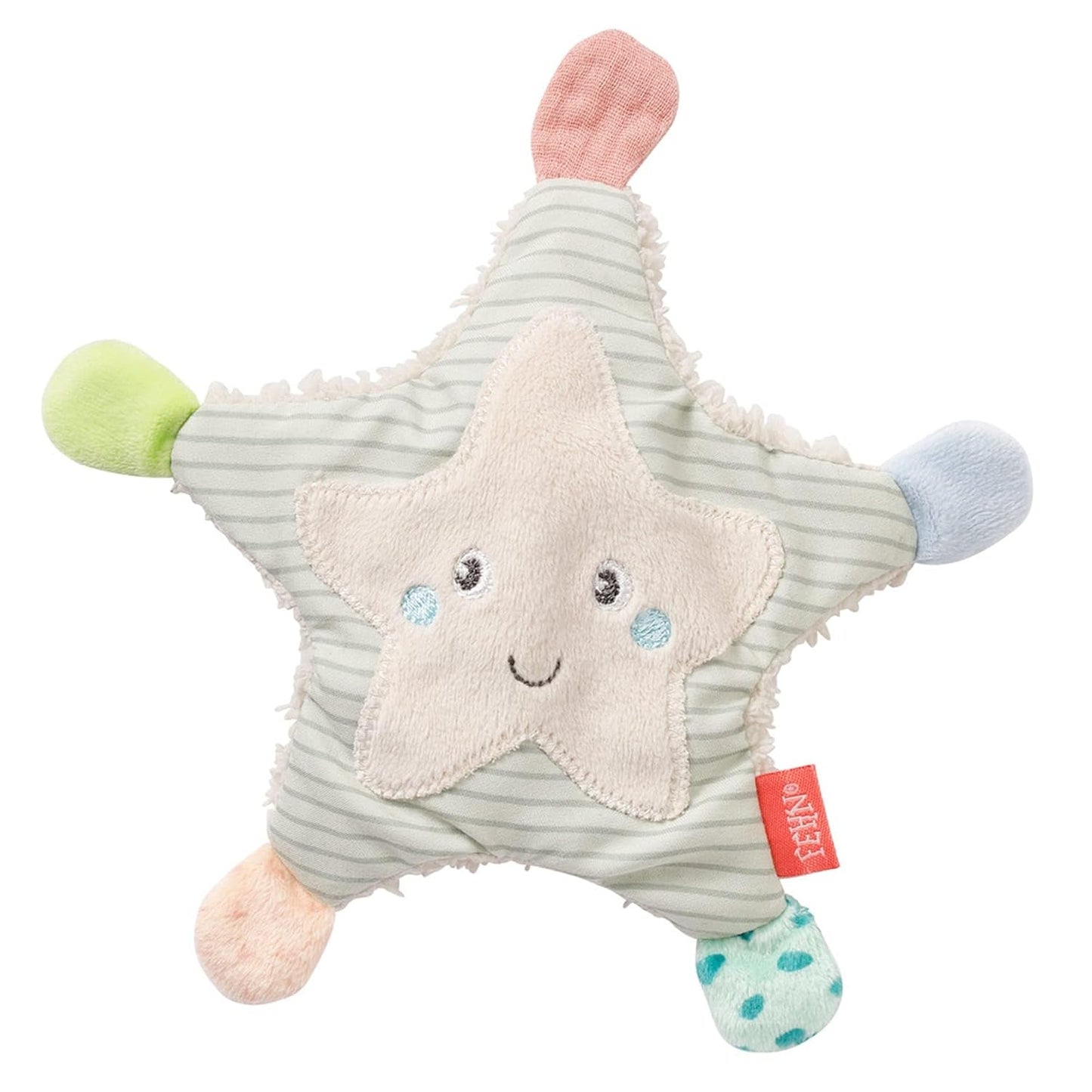 Fehn knetterende zeester - babyspeelgoed om te grijpen en te spelen & knetterend speelgoed voor baby's en peuters vanaf 0+ maanden & SIGIKID 41179 vlindergrijpspeeltje rood groene sterren Babyspeelgoed Naty Shop