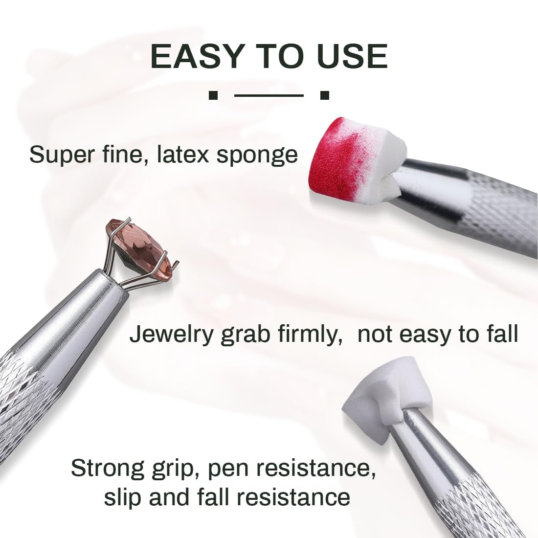 100 Stück Nail Art Schwamm Mit Metallgreifer, Sponge Brush Applicator, Sponge Nagel Pinsel, Maniküre Zubehör Für Nägel, Um Eine Varaudzen Van Gradient Nail Art Patterns Zu Ersetlen
