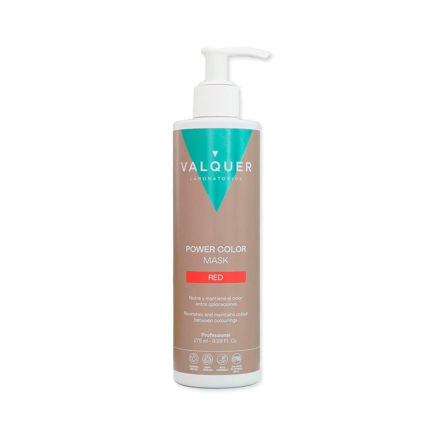 Valquer Power Color Mask veganistische en siliconenvrije formulering Geeft haarkleur 290 ml paars Naty Shop Haarmasker Rood 1 stuk (pak van 1)