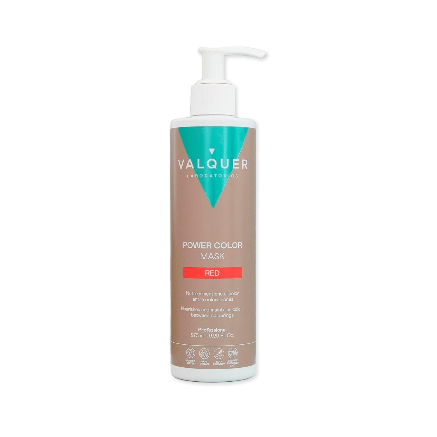 Valquer Power Color Mask veganistische en siliconenvrije formulering Geeft haarkleur 290 ml paars Naty Shop Haarmasker Rood 1 stuk (pak van 1)