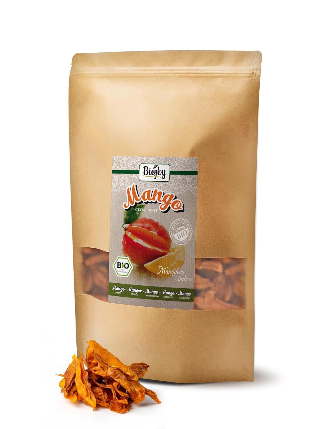 Biojoy BIO gedroogde mango (1 kg), ongezwavelde Naty Shop gedehydrateerde producten