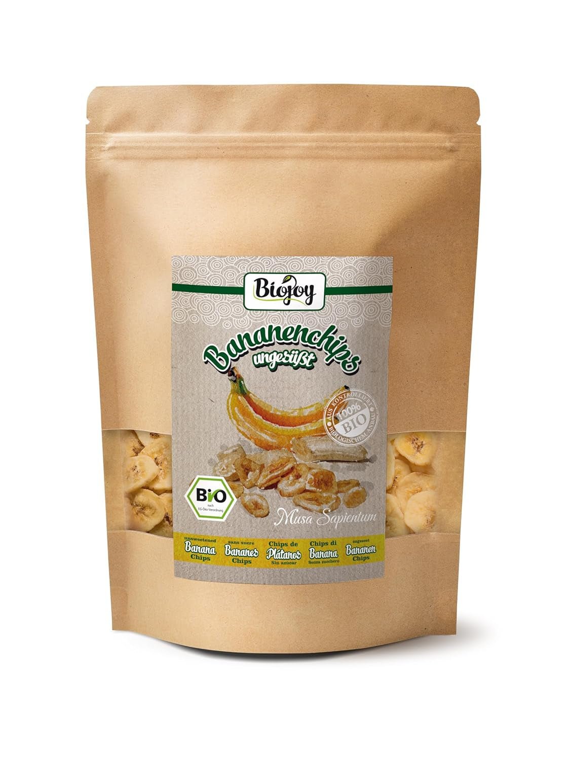 Biojoy biologische bananenchips (500 g), gedroogd en ongezwaveld Gedroogde producten Naty Shop 250 G