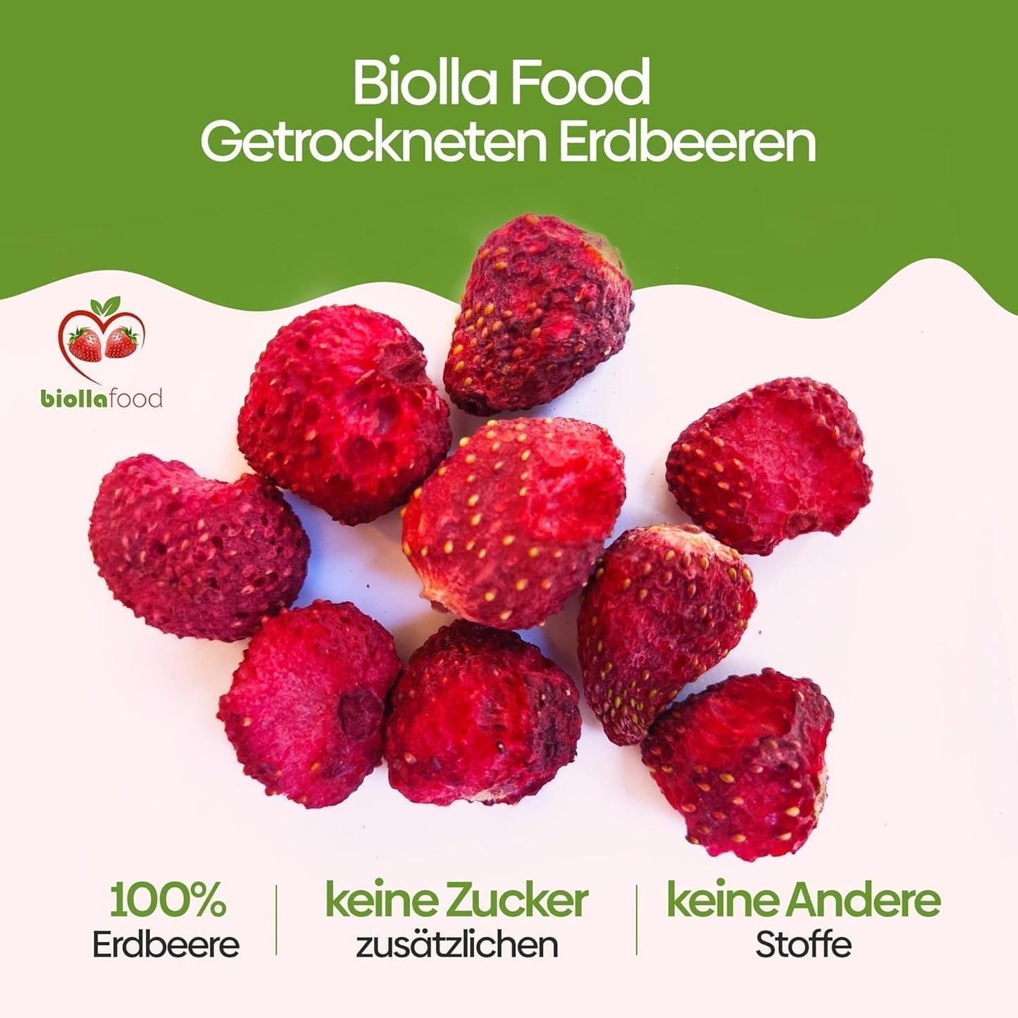 biolla food hele gedroogde aardbeien, 0,5 kg, 100% natuurlijk. Gezonde tussendoortjes voor kinderen. Ideaal voor smoothies, havermuesli, thee en pap. Lange houdbaarheid. VEGAN, GLUTENVRIJ, RAW FOOD Naty Shop Gedehydrateerde producten