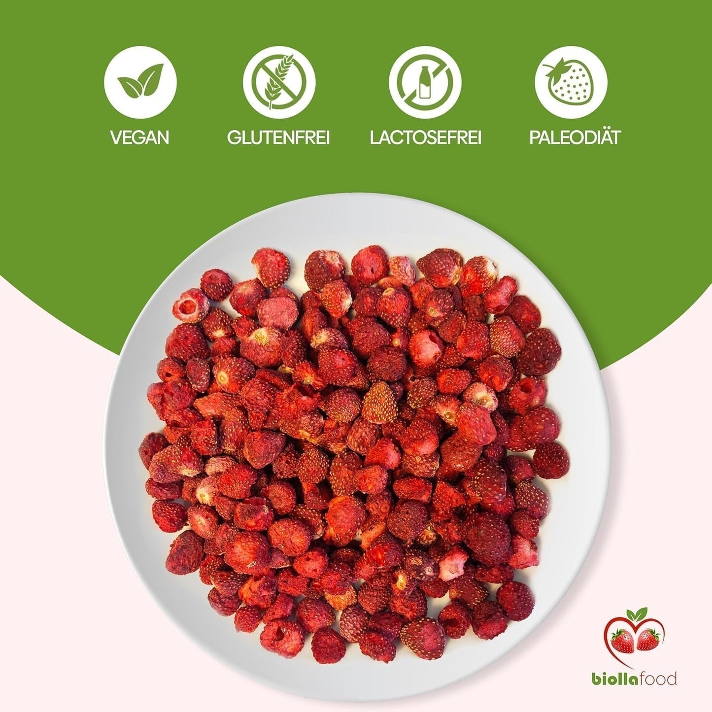 biolla food hele gedroogde aardbeien, 0,5 kg, 100% natuurlijk. Gezonde tussendoortjes voor kinderen. Ideaal voor smoothies, havermuesli, thee en pap. Lange houdbaarheid. VEGAN, GLUTENVRIJ, RAW FOOD Naty Shop Gedehydrateerde producten