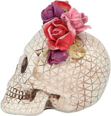 Boland 73089 - Schedel met rozendecoratie, Schedel met bloemenkrans, Tafeldecoraties voor Halloween en Carnaval, Dia de los Muertos Beeldjes en sculpturen Naty Shop