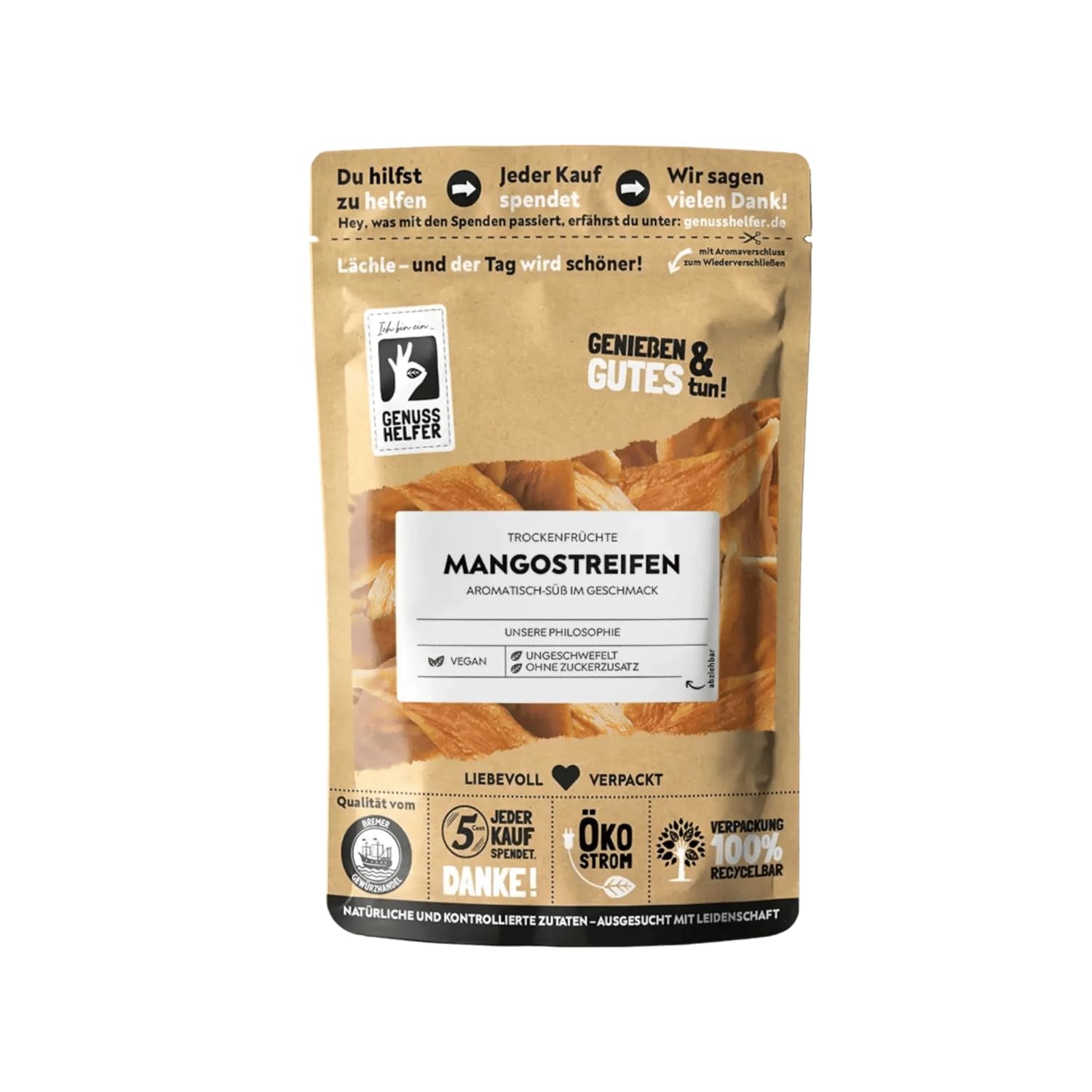 Bremer Gewürzhandel mango, gedroogde mangoreepjes, ongezwaveld, zonder toegevoegde suiker, 1kg Gedroogde producten Naty Shop 180 G (1 pak)