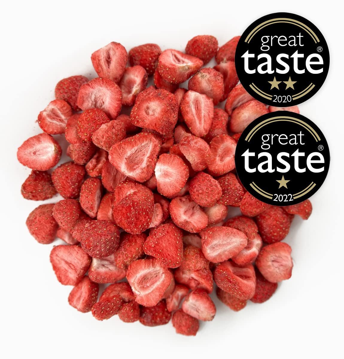 BRIX gevriesdroogde aardbeien | Natuuraardbeien 75 g | Great Taste Award voor gedroogd, gevriesdroogd fruit | Niet-GMO, glutenvrij, veganistisch, achtergehouden vitamines Naty Shop gedehydrateerde producten