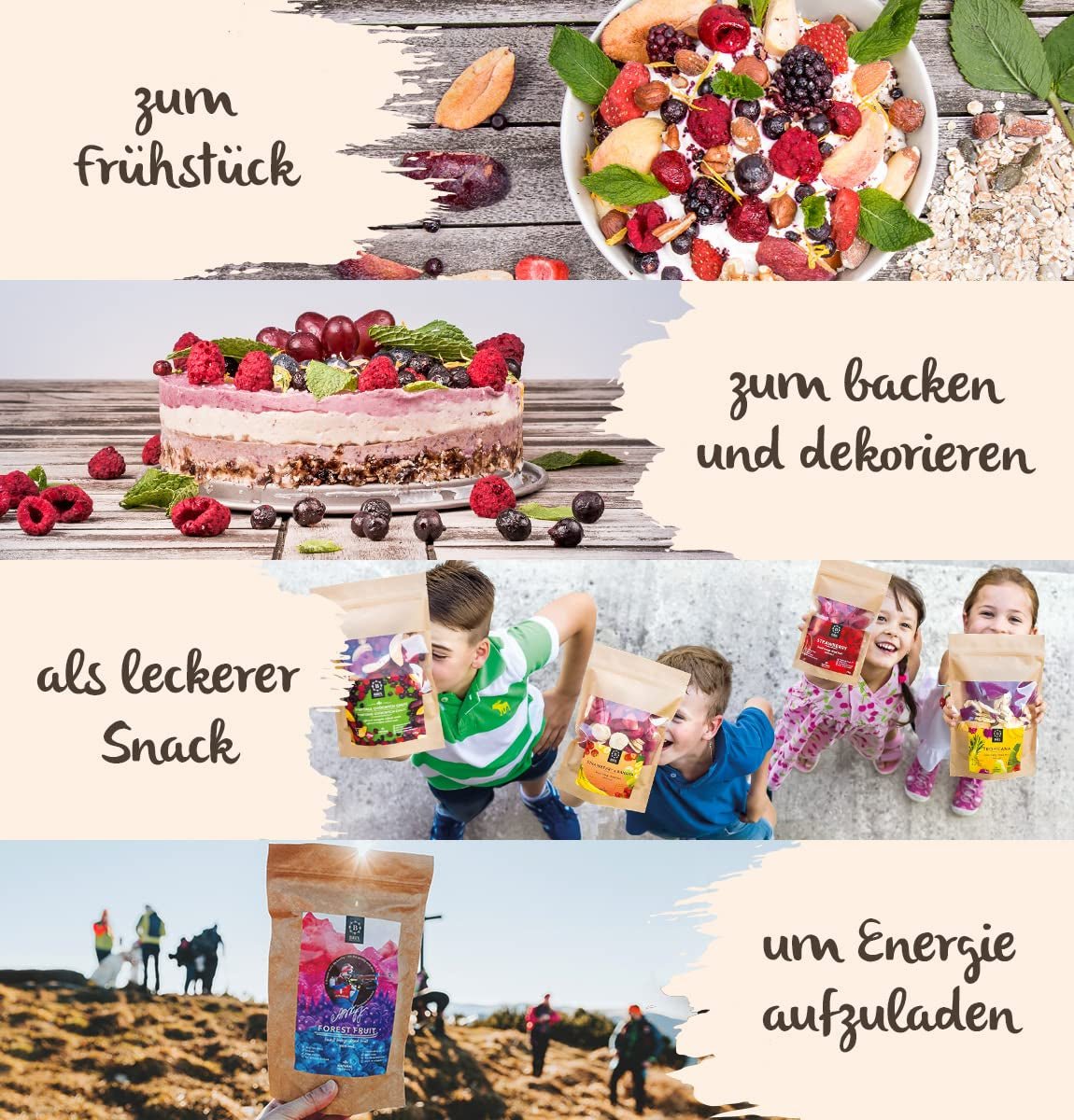 Brix Gevriesdroogd Fruit Fantastic Four (80g) - Prijs goede smaak, heerlijk en gezond tussendoortje, droog knapperig, rijk aan vitamines Naty Shop gedehydrateerde producten