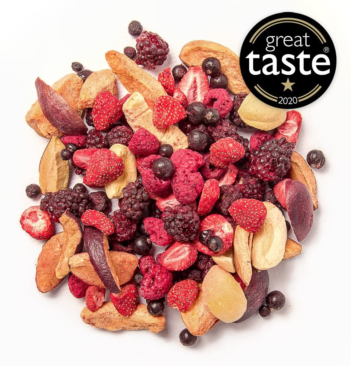BRIX gevriesdroogd fruit | Natuurlijk mengsel van gedroogde vruchten 115g | Great Taste Award voor gedroogd fruit | Niet-GMO, glutenvrij, veganistisch, achtergehouden vitamines Naty Shop gedehydrateerde producten