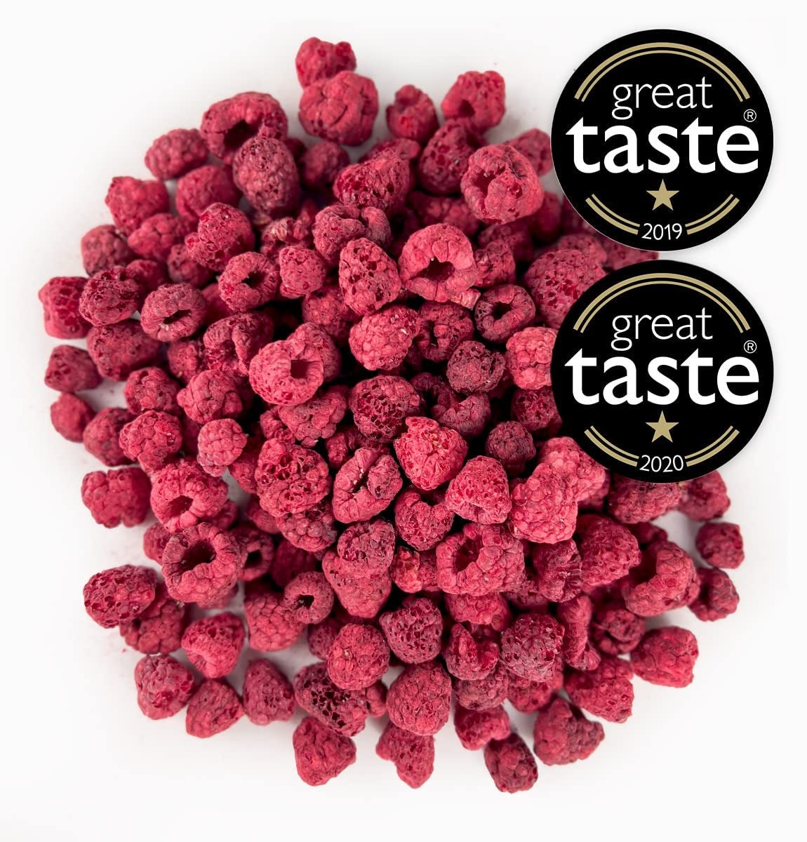 BRIX Gedroogde Frambozen | Natuurlijke framboos, gevriesdroogd 85 g | Great Taste Award voor gedroogd fruit | Niet-GMO, glutenvrij, veganistisch, geconserveerde vitaminen Naty Shop gedehydrateerde producten