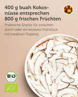 BUAH® Gedroogde Kokoschips | Biologische Kokoschips, Snack, Muesli & Bakkokoschips | Ideale vervanger voor snoep | Veganistisch en zonder toegevoegde suiker | 400 g Naty Shop gedehydrateerde producten
