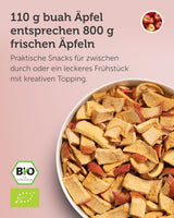 BUAH® Biologische gevriesdroogde appels | Gevriesdroogde biologische appels zonder toegevoegde suikers | 100% gevriesdroogd fruit (veganistisch glutenvrij lactosevrij) | Ideale snack (110g) Naty Shop gedehydrateerde producten