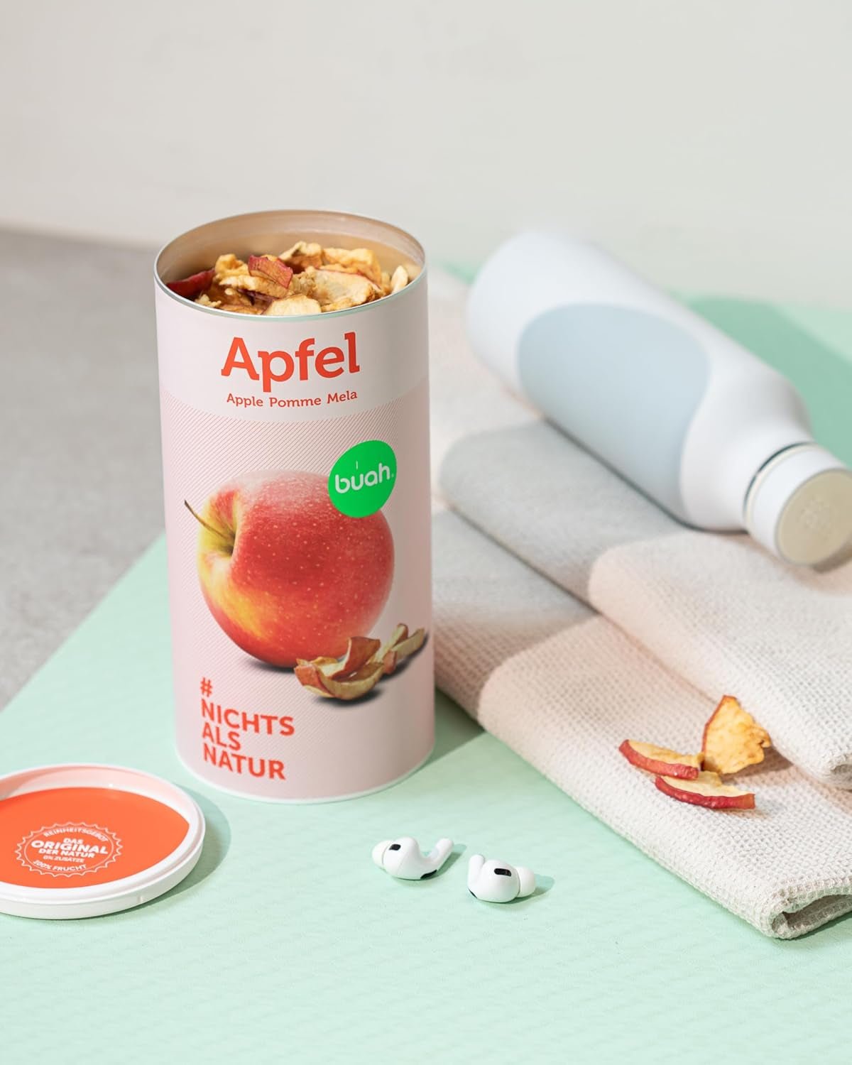 BUAH® Biologische gevriesdroogde appels | Gevriesdroogde biologische appels zonder toegevoegde suikers | 100% gevriesdroogd fruit (veganistisch glutenvrij lactosevrij) | Ideale snack (110g) Naty Shop gedehydrateerde producten