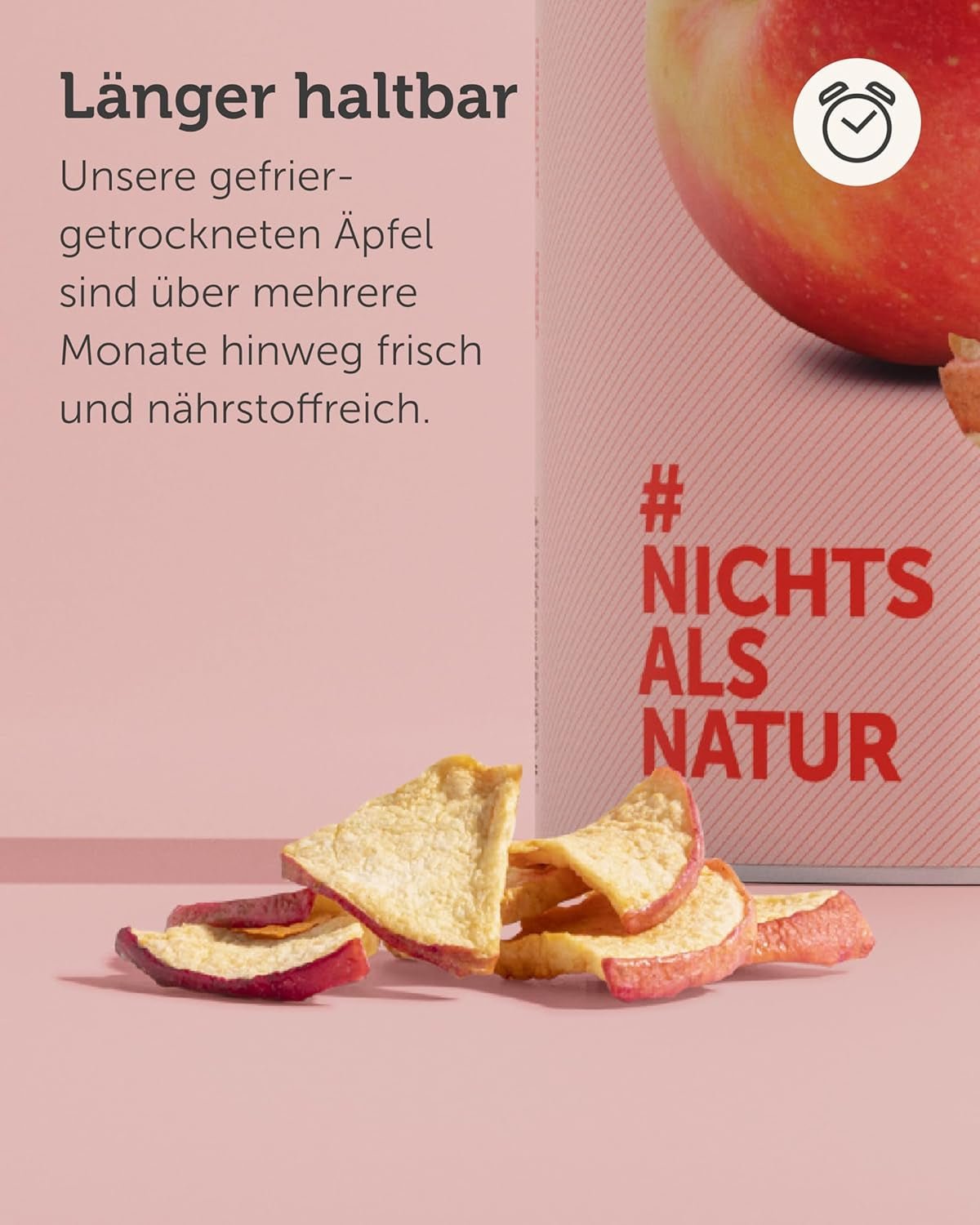 BUAH® Biologische gevriesdroogde appels | Gevriesdroogde biologische appels zonder toegevoegde suikers | 100% gevriesdroogd fruit (veganistisch glutenvrij lactosevrij) | Ideale snack (110g) Naty Shop gedehydrateerde producten
