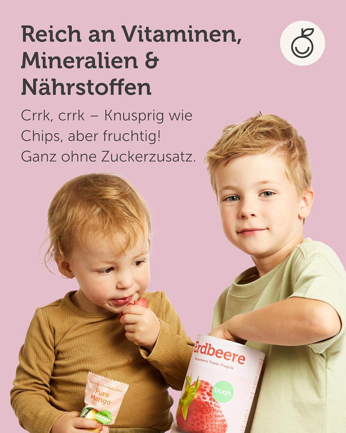 BUAH® Gevriesdroogde fruitmix | kersen, aardbeien, rode en zwarte bessen gevriesdroogd zonder toegevoegde suiker | 100% fruit | veganistisch, glutenvrij, lactosevrij (128g) Naty Shop gedehydrateerde producten