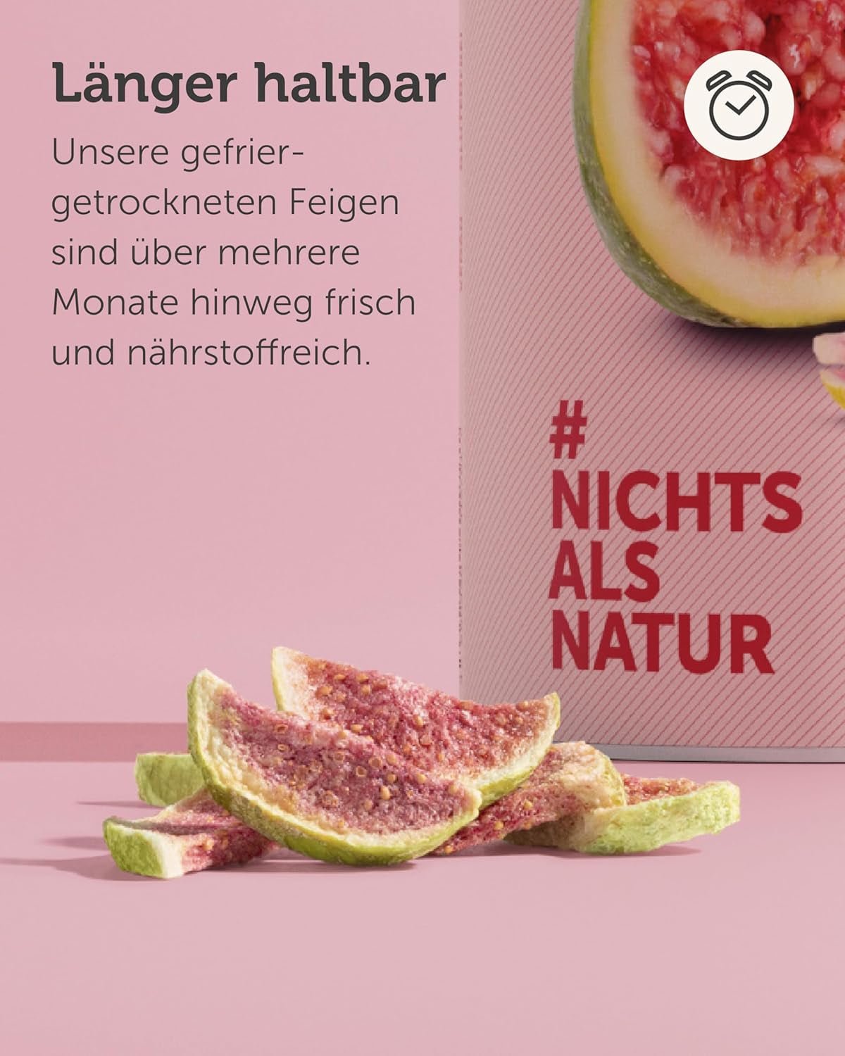 BUAH® Gevriesdroogde vijgen | Vijgenchips Als tussendoortje, voor muesli en desserts | Ideale vervanger voor snoep | Veganistisch en zonder toegevoegde suiker | 220g Naty Shop gedehydrateerde producten