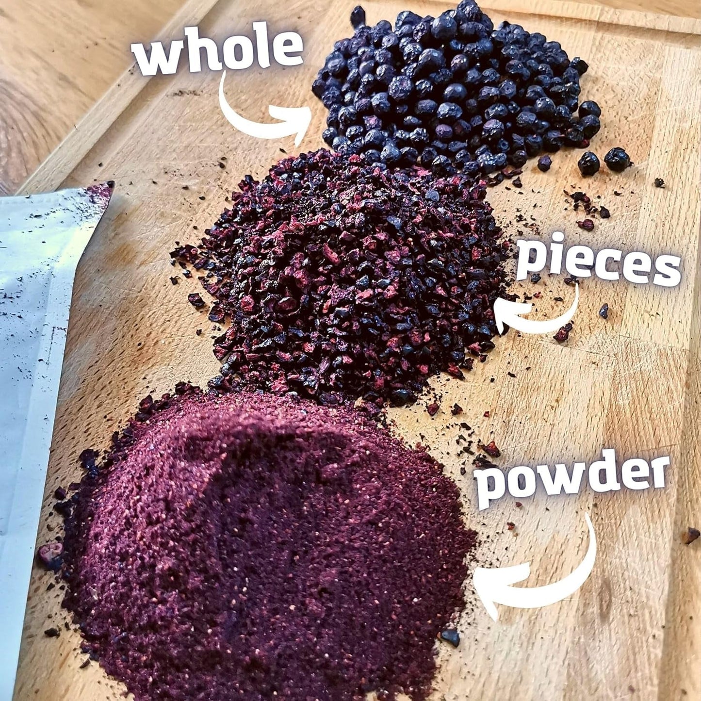 Gedroogde cranberrystukjes | 100% Vaccinium Myrtillus Gevriesdroogde wilde bosbessen | Poeder van wilde bosbessen Bosbessenfruitpoeder Gevriesdroogd Gevriesdroogd Gedroogde bosbessen Gedehydrateerde producten Naty Shop