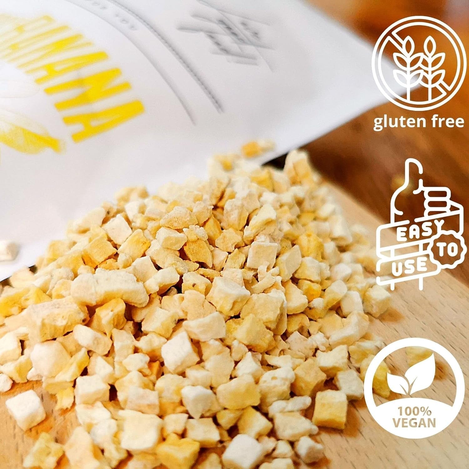 Gevriesdroogde stukjes banaan | Gedroogde bananen zonder suiker | Gevriesdroogde bananen Bananen met gedroogd fruit | Verse gevriesdroogde bananen | Banaanstukjes met gevriesdroogd fruit Naty Shop gedehydrateerde producten