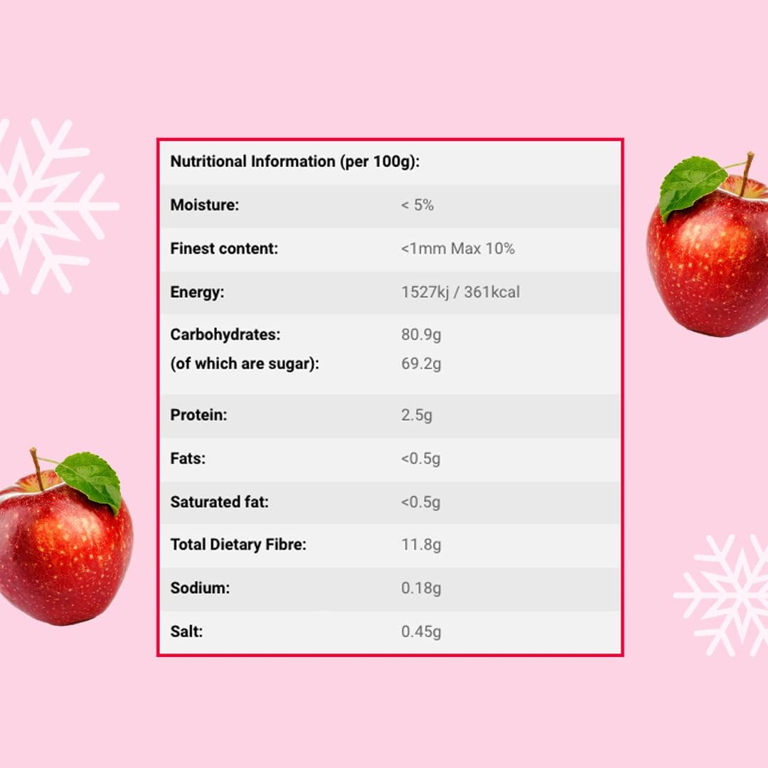Gevriesdroogde appelstukjes 100g - Gevriesdroogd fruit - Gevriesdroogd gedroogd fruit - Gedroogde appels - Ideaal voor het bakken, decoreren van taarten, snacks, muesli en desserts Gedroogde producten Naty Shop
