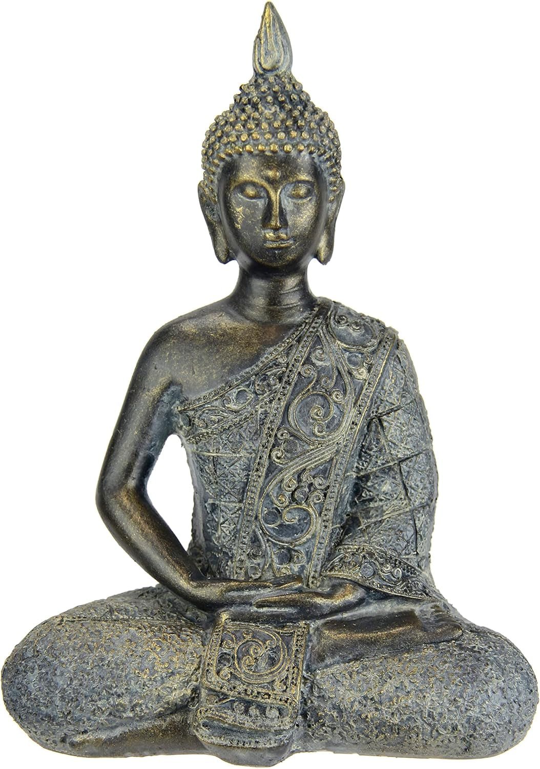 Boeddha figuur mediteren zittend beeld figuren sculptuur buste beeld ornament Boeddha figuur Feng Shui decoratie tuin terras balkon decoratie Boeddhabeeld woonaccessoire Boeddha beeld tuinfiguur Beeldjes en sculpturen Naty Shop Grijs/bruin Zitmeubelen