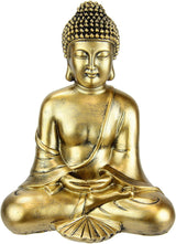 Boeddha figuur mediteren zittend beeld figuren sculptuur buste standbeeld ornament Boeddha figuur Feng Shui decoratie tuin terras balkon decoratie Boeddhabeeld woonaccessoire Boeddha beeld tuinfiguur Beeldjes en sculpturen Naty Shop Donker goud Plaatsing