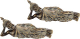 Boeddha figuur mediteren zittend beeld figuren sculptuur buste beeld ornament Boeddha figuur Feng Shui decoratie tuin terras balkon decoratie Boeddhabeeld woonaccessoire Boeddha beeld tuinfiguur Beeldjes en sculpturen Naty Shop Grijs/bruin Prone