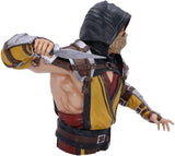 Officieel gelicentieerde Mortal Kombat Scorpion-buste, geel, 29,5 cm, beeldjes en sculpturen van synthetische hars Naty Shop