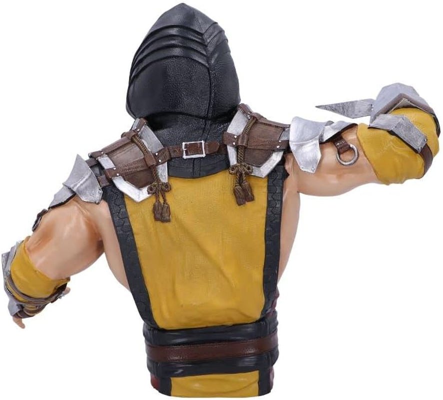 Officieel gelicentieerde Mortal Kombat Scorpion-buste, geel, 29,5 cm, beeldjes en sculpturen van synthetische hars Naty Shop