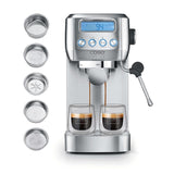CASO EspressoGourmet Crema - Portafilter espressomachine met melkopschuimer, espresso, cappuccino, roestvrijstalen portafilter, ULKA 20 bar pomp, koffiezetapparaat, gemalen koffie, ESE capsules