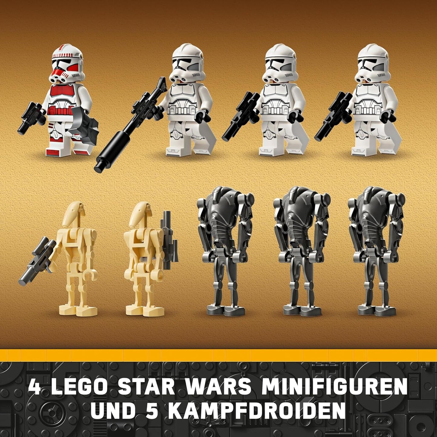 LEGO Star Wars 75372 Clone Trooper & Battle Droid Battle Pack, incl. 4 minifiguren, 5 droids en speeder-motorfiets met schieter - Constructiespeelgoed voor jongens en meisjes vanaf 7 jaar Bouwsets Besuche in LEGO-Store