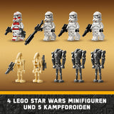 LEGO Star Wars 75372 Clone Trooper & Battle Droid Battle Pack, incl. 4 minifiguren, 5 droids en speeder-motorfiets met schieter - Constructiespeelgoed voor jongens en meisjes vanaf 7 jaar Bouwsets Besuche in LEGO-Store