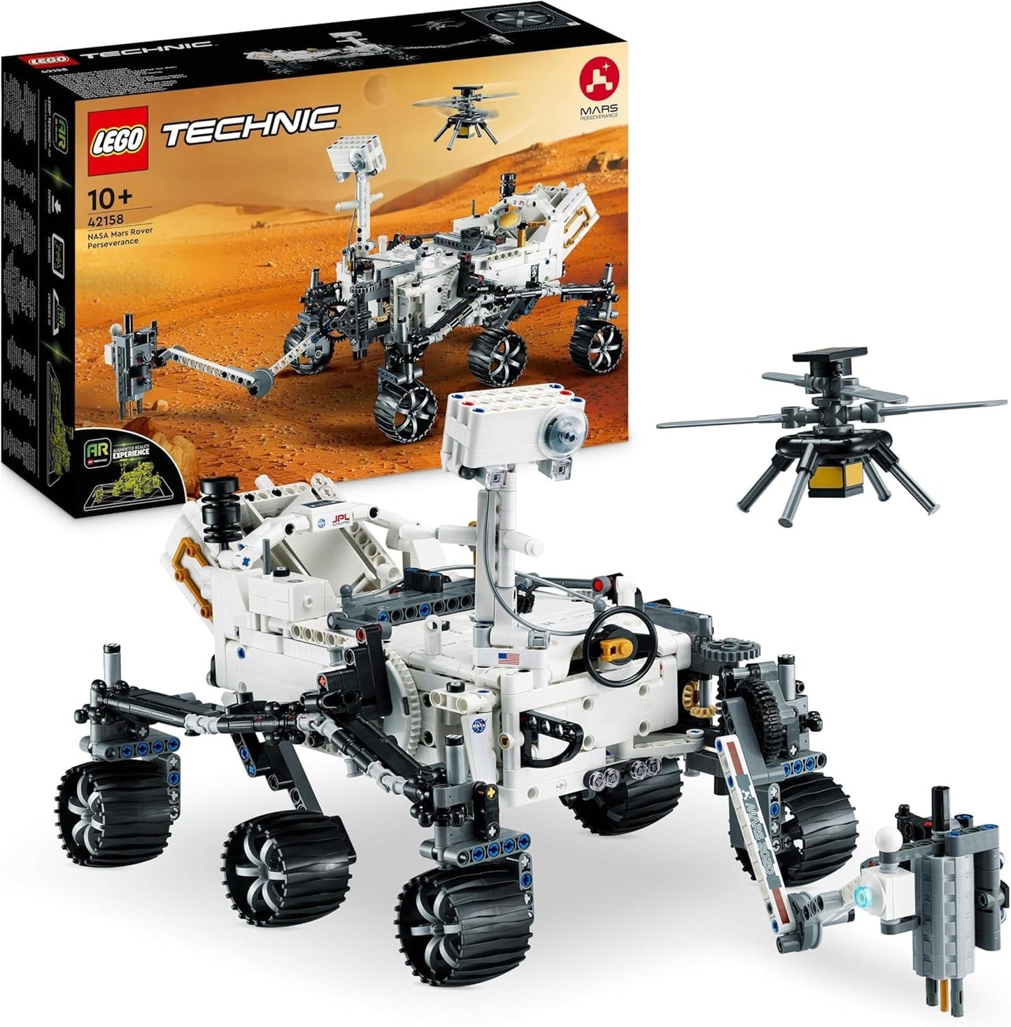 LEGO Space Toy Set 42158 Technic NASA Mars Rover Perserverance met Ar App Science Bouwspeelgoed voor meisjes en jongens 10+ bouwsets Bekijk de LEGO-Store Single