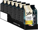 Sheba Portiezakjes Nat kattenvoer, vers en fijn kalkoen- en kipgelei multipack, 6x6x50g - Hoogwaardig kattenvoer met kalkoen en kipgelei