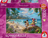 Schmidt Spiele Thomas Kinkade 57528 Disney Mickey en Minnie in Hawaii 1000-delige puzzel Kleurrijk [Exclusief voor Amazon] Puzzel Naty Shop Standaardtitel