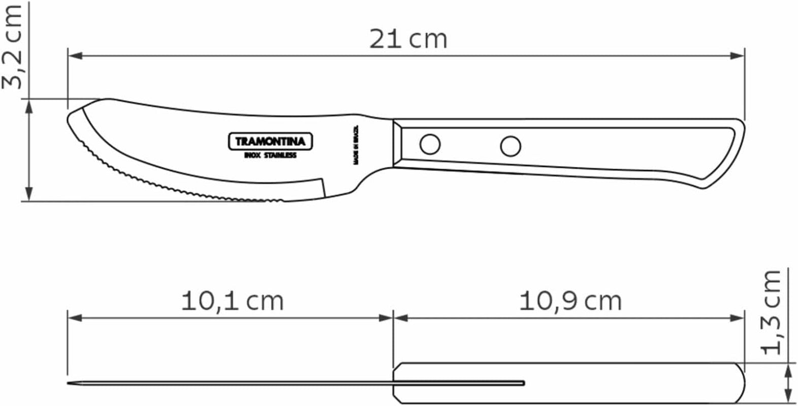 Tramontina PIZZA Besteck, 8-delige set, voor 4 personen, Rostfreier Edelstahl, Fsc-Zertifizierte Holzgriffe, Spülmaschinenfest Kitchen Naty Shop
