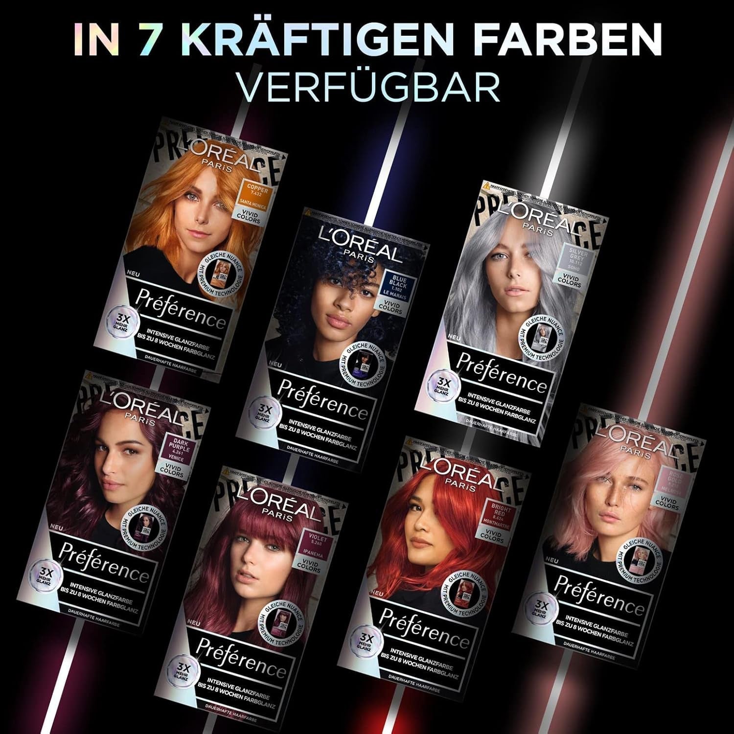 L'Oréal Paris Intensieve permanente haarkleuring, Tot 8 weken glanzend haar en intense kleur, Préférence Vivid Colors, Kleur: 10.112 ZILVERGRIJS, 1 stuk (pak van 2) Haarverf Naty Shop