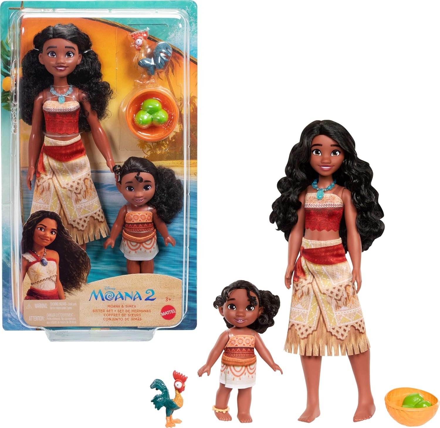Mattel Disney Moana JBT41 Simea modepop met enkelaccessoire, 5 scharnierende gewrichten en afneembare outfit, filmgeïnspireerd speelgoed JBT41