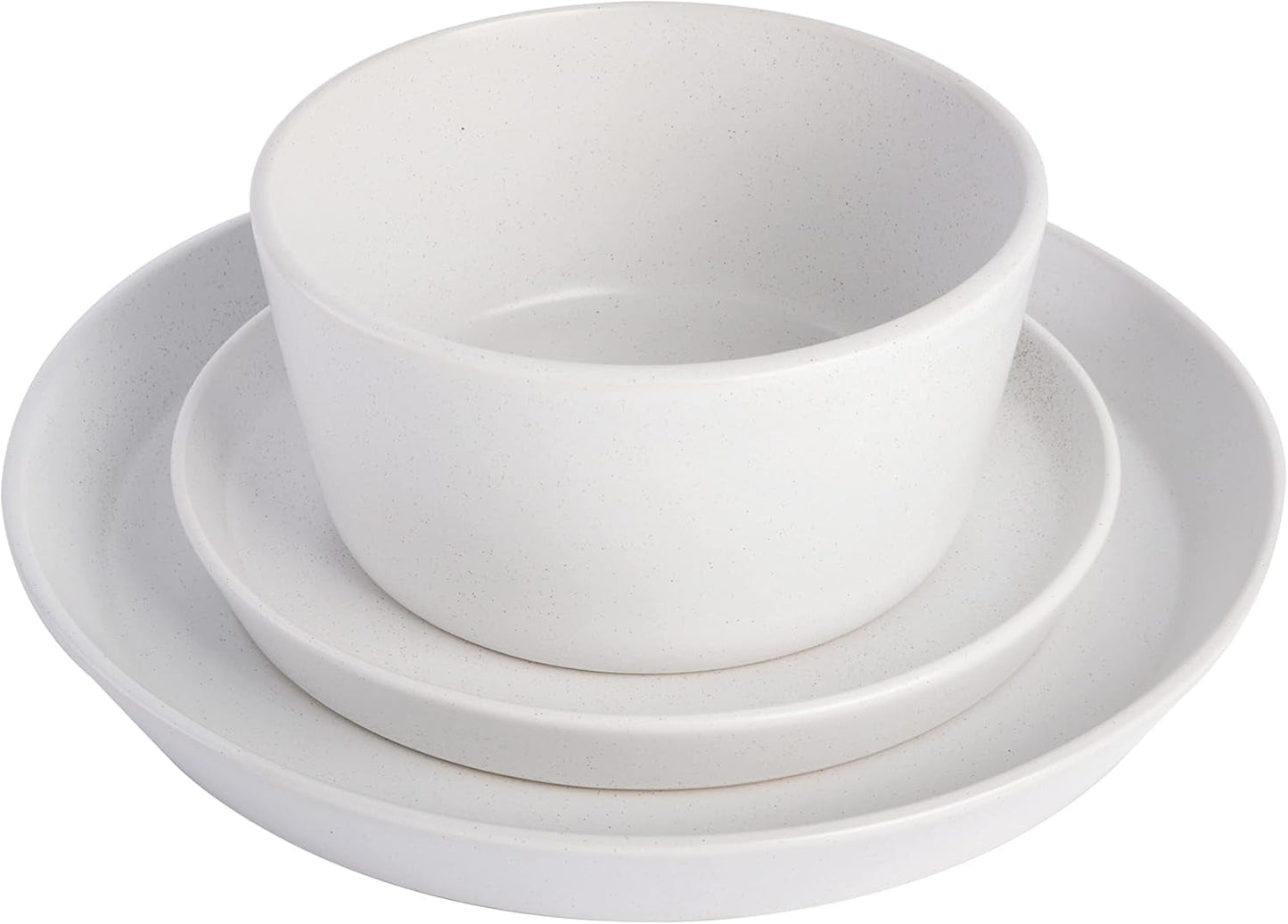 Sofia Coupe serviesset, servies voor 4 (12-delig), wit met stippen