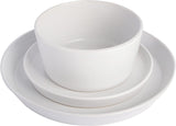 Sofia Coupe serviesset, servies voor 4 (12-delig), wit met stippen