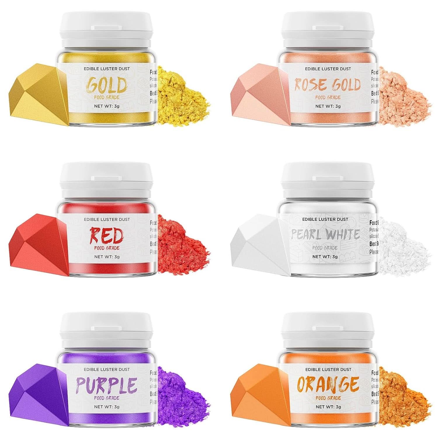 Eetbare glitters, 3 gram Naty Shop Warme kleuren