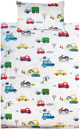 Beddengoed voor kinderjongens met diverse dessins, 100% katoen Beddengoed - kinderen Naty Shop Auto 100 X 135 cm