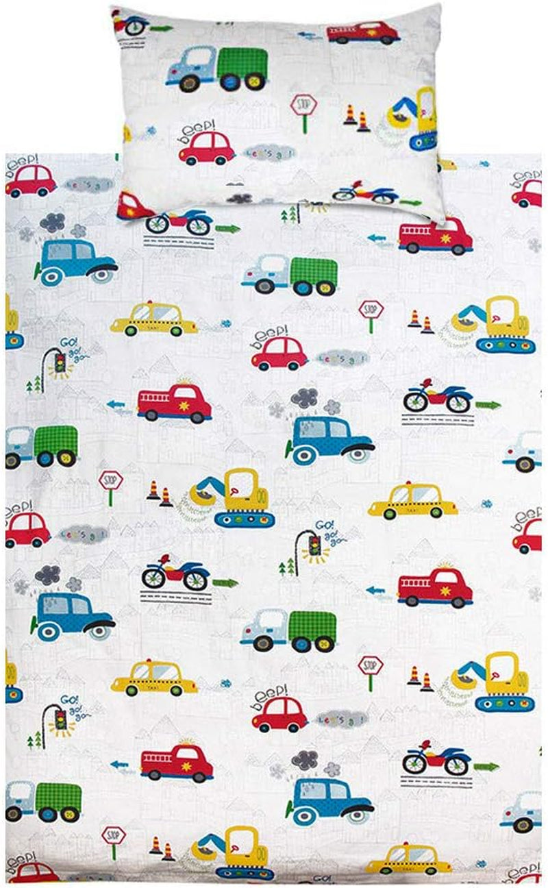 Beddengoed voor kinderjongens met diverse dessins, 100% katoen Beddengoed - kinderen Naty Shop Auto 100 X 135 cm