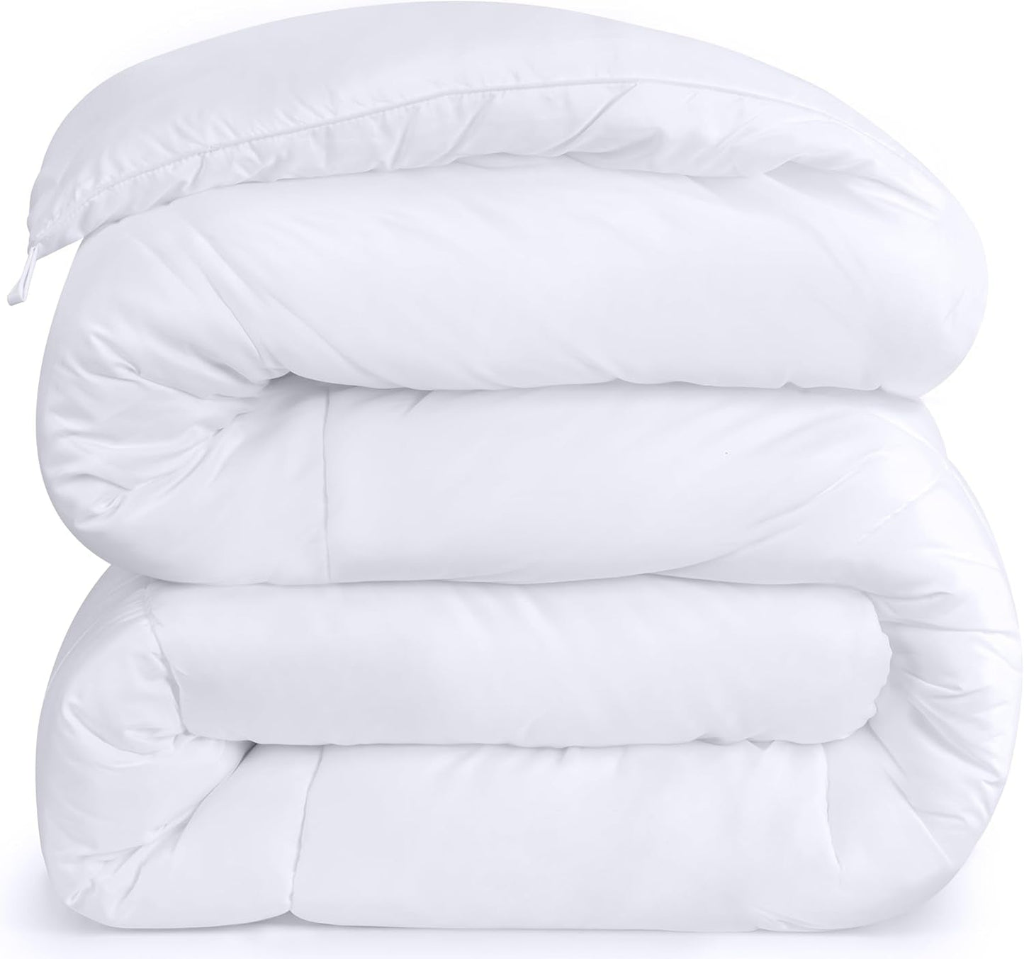 Utopia donzen dekbedovertrek (wit, koningin) - voor alle seizoenen - vulling van gesiliconiseerde pluche vezels - gestikte dekbedden en quilts Naty Shop