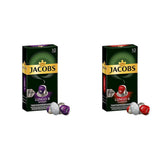 Jacobs Kapseln Lungo Intenso, Intensität 8 & Kapseln Lungo Classico, Intensität 6, 100 Nespresso®* compatibele Kaffeekapseln, 10er Pack, 10 x 10 Getränke