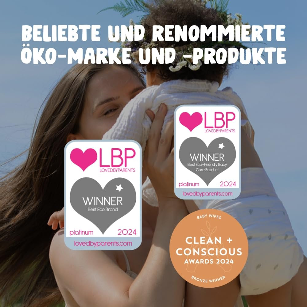 Naty Babydoekjes | 100% kruiden- en geurvrij voor de gevoelige huid | Plasticvrije en gecertificeerde composteerbare doekjes met 98% gezuiverd water | 672 doekjes (12 pakjes)