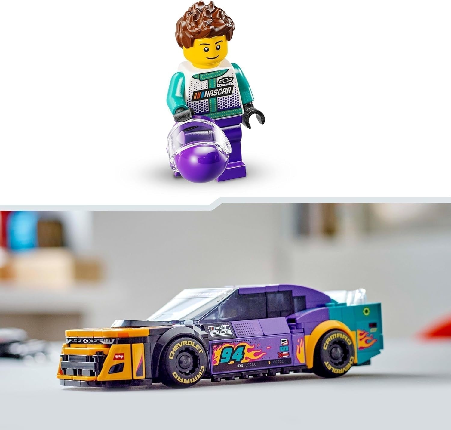 LEGO Speed Champions NASCAR Chevrolet Camaro ZL1 speelgoedauto van de volgende generatie; Bouw- en speelset voor raceauto's; Cadeau voor jongens en meisjes vanaf 9 jaar 76935 Bouwsets Besuche den LEGO-Store