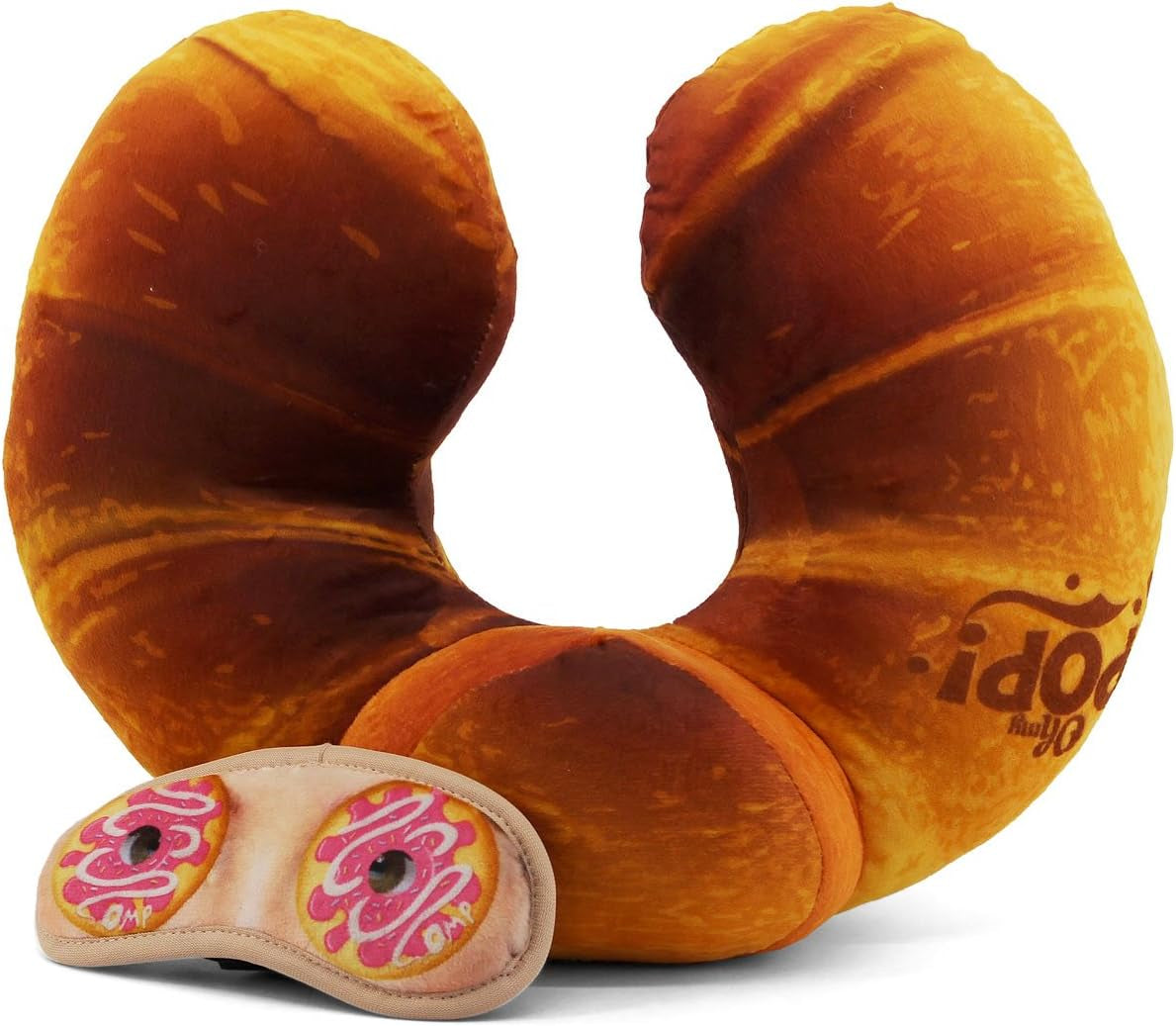 Croissant nekkussen en slaapmasker, oranje Naty Shop reiskussens